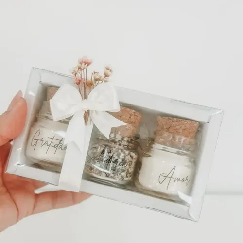 Trio Acolhimento com velas aromáticas e escalda pés