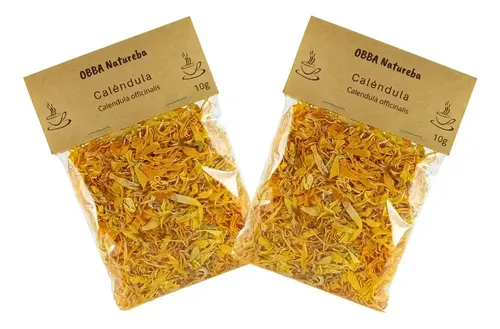 Kit com dois pacotes de flores secas de calêndula 20g