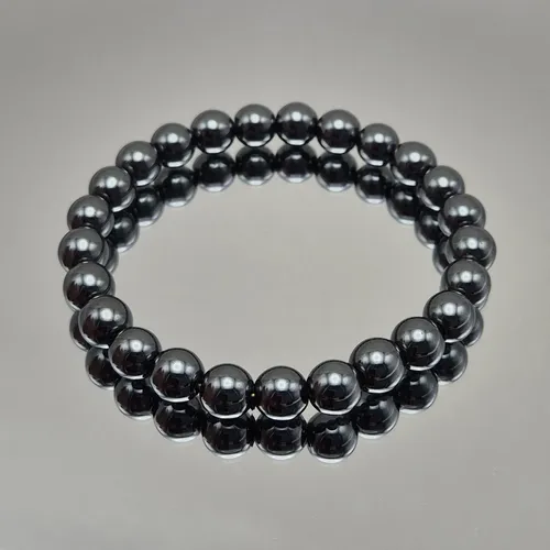 Pulseira de hematita com pedras naturais 8mm
