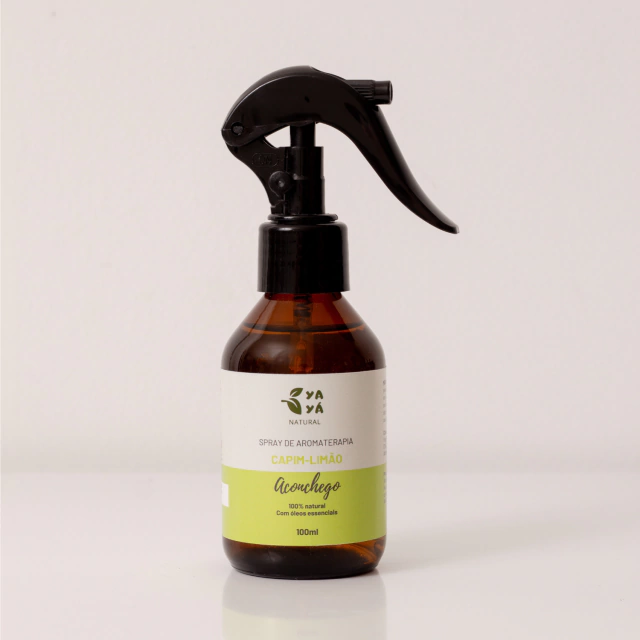 Spray de aromaterapia Yayá Natural Capim-Limão em frasco âmbar